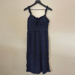AUW Navy Blue Print Midi Dress | Size XL